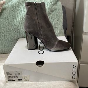 Grey suede boots